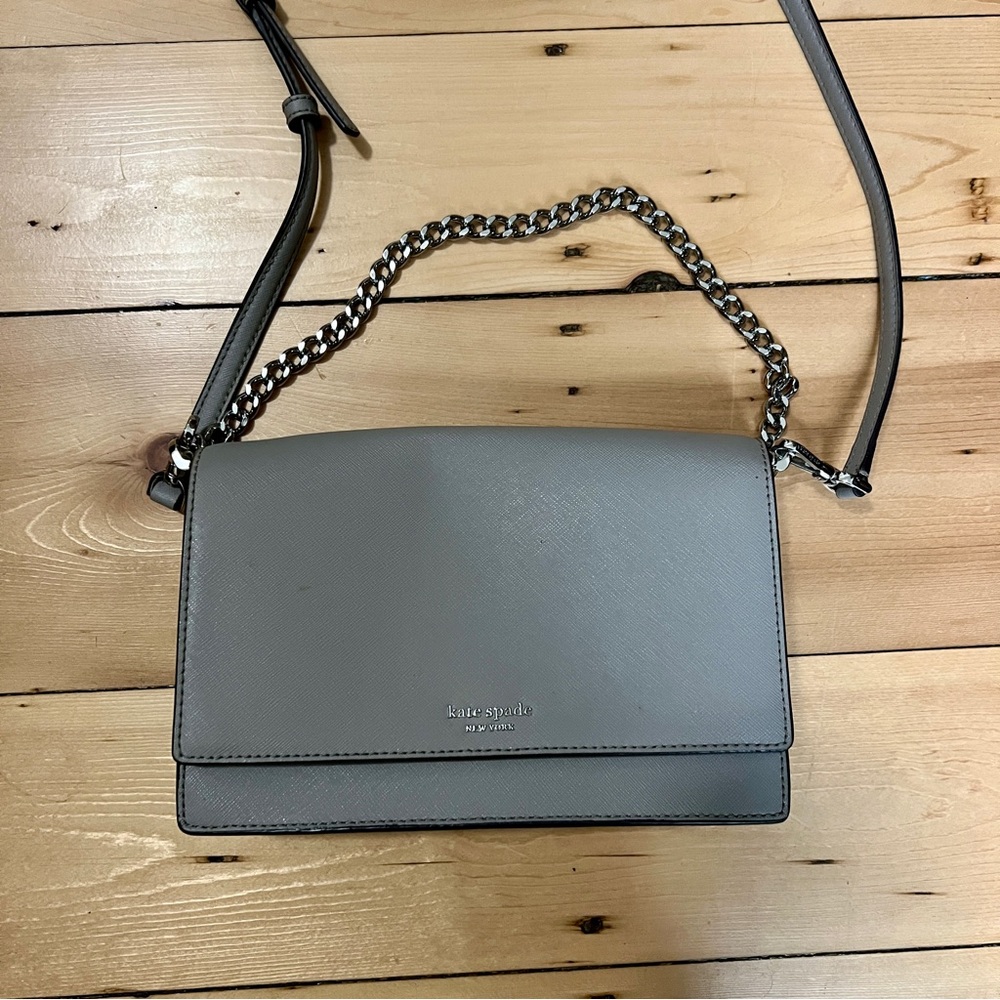 Kate Spade Madison Small Convertible chain beige tan gray